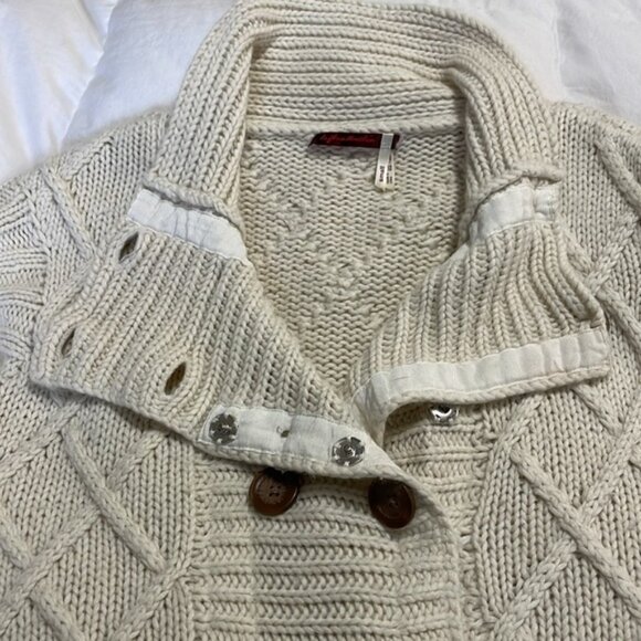 LEFT ON HOUSTON Cable Knit Front Snap Button Cowl Sweater Vest Size S - Picture 8 of 10